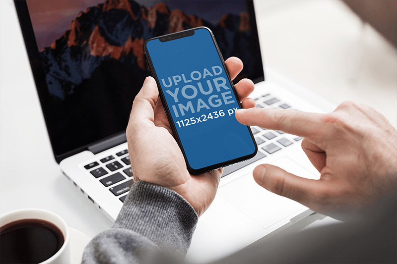 Iphone Mockup On A Desk