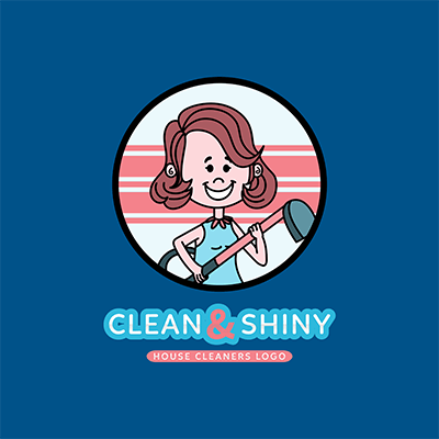 Logo Template For A Carpet Cleaning Service With A Female Character