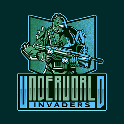 Gaming Logo Maker Featuring A Shooter Creature Inspired By Gears Of War